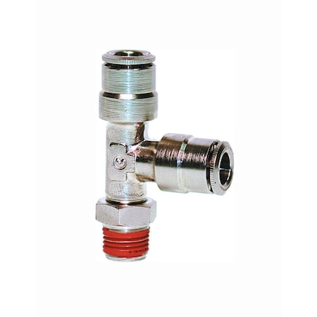 Camozzi Male Run Tee Swivel With Coated Threads, 1/2" OD X 1/2" NPT C6440 08-08